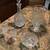 Cut glass bottle with stopper, candle holder, candy dish and 2 glasses 1 thumbnail