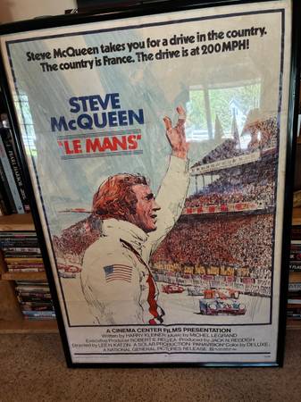 1971 Le Mans Original Movie Poster Steve McQueen  26" X 39" 1