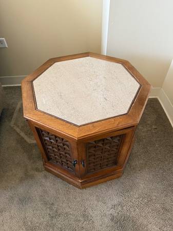 End Table with Stone top 1