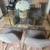 Glass Dining Table with four gray 'velvet" chairs 2 thumbnail