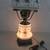 VTG 1973 Quoizel Hurricane  Lamp Abigail Adams Milk Glass Blue Floral 4 thumbnail