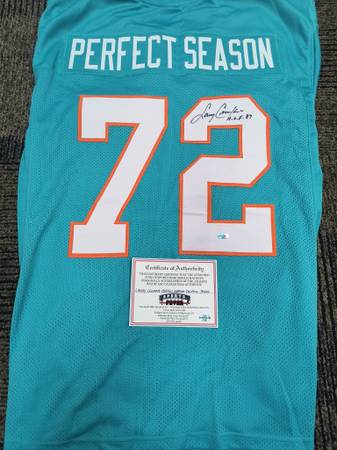 LARRY CSONKA "Perfect Season" SIGNED Miami Dolphins JERSEY w/ COA 1