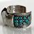 VTG Navajo Signed Sterling Turquoise Watch Cuff 104.3 Grams 4 thumbnail