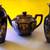 Two Antique Hand Painted Asian TEAPOTs, Two Teacups and Two Vases. 12 thumbnail