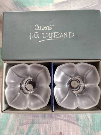 CRISTAL J. G. DURAND CANDLESTICK HOLDERS - pair 1