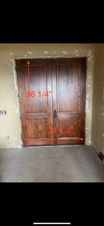 DOUBLE solid knotty alder entry door 1