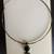Silvertone choker NECKLACE with black pendant 1 thumbnail