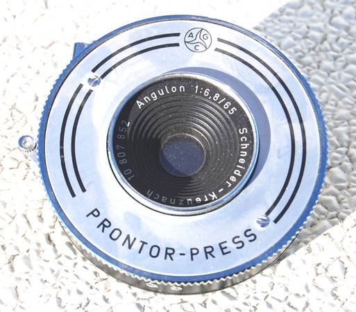65mm f6.8 SCHNEIDER ANGULON IN PRONTOR PRESS X 1