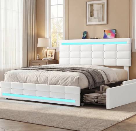Full Size Kid’s Bed Frame & 8” Foam Mattress 1