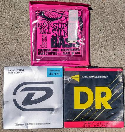 New Ernie Ball /Dunlop/DR Electric 4 String & 5 String Bass Strings 1