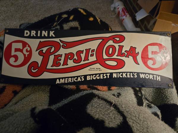 Metal Pepsi cola sign 1