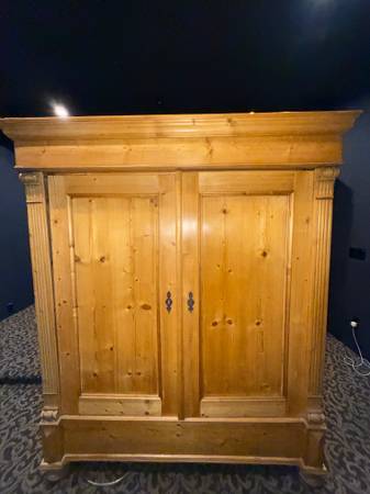 Antique Pine Armoire – Late 1800s German Original – Great for TV or Wa 1