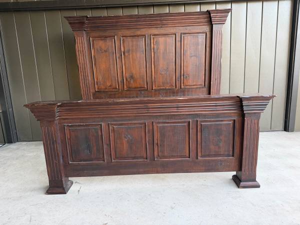 King Size Solid Wood Bed Frame – Rustic / Farmhouse Style 1