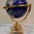 VINTAGE BLUE LAPIS GEMSTONE GLOBE ON REVOLVING BRASS BASE WITH COMPASS 5 thumbnail