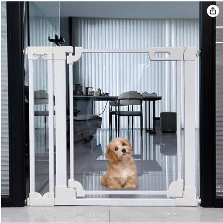 BRAND NEW Clear Acrylic Pet/Baby Gate, White 1