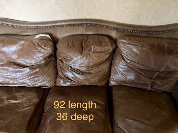 Used Leather sofa brown 1
