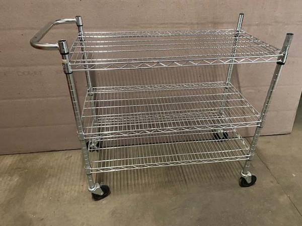 Rolling  Cart  36" x 18" x 36 "H with handle on casters Metro 1