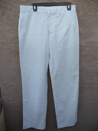 "Express" men's producer pant, white/gray stripes, 32/34 1
