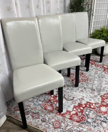 Four NEW Cloud Gray Dining Chairs 1