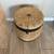 Vintage very large wooden basket with iron cast hardware 2 thumbnail
