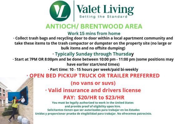 Part Time Evening Work - Trash collection  - Brentwood 1