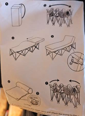 Folding Camping Cot with Inflatable Mattress 1