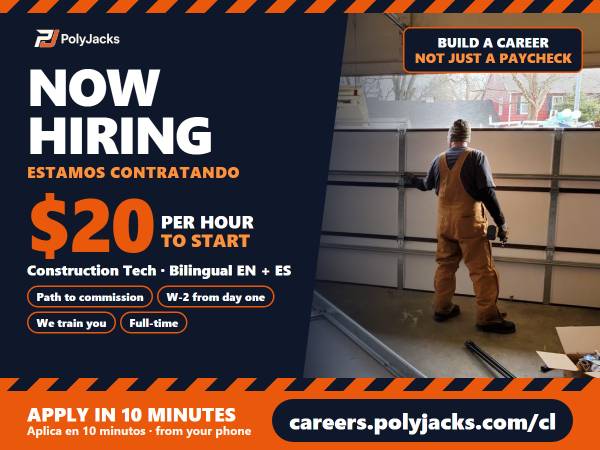 $20/hr to Start + Path to Commission - Construction Tech (Bilingual) 1