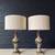 Pair of Antique Italian Neoclassical Carved Wood Urn Table Lamps w/ Dr 2 thumbnail