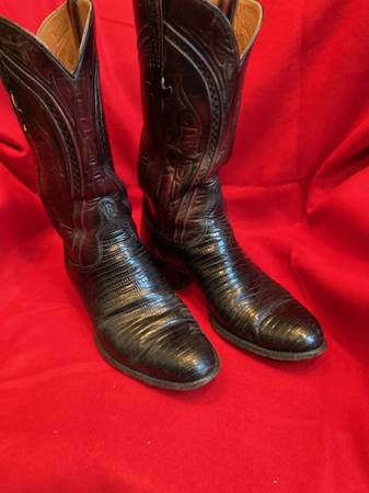 Black Lizard, cherry tops Lucchese 10 1/2 D Western boots 1