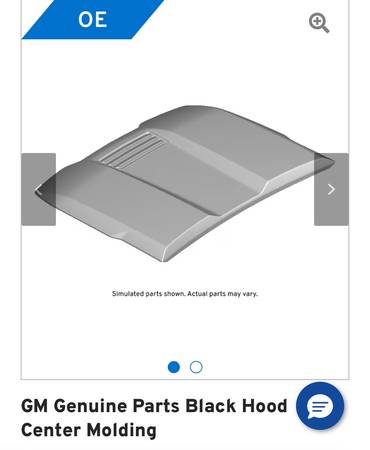 Chevy black hood center molding 1