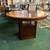Solid wood round wooden kitchen or dining table with wine rack base 3 thumbnail