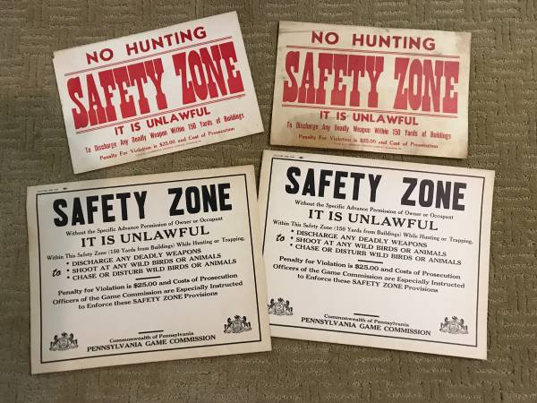Vintage No Hunting Signs 1