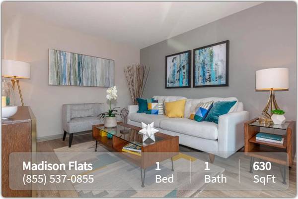 Charming 1 bed / 1 bath with great character! 630 Sq Feet 1