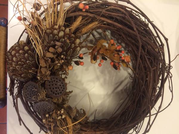 Fall Wreath with Feathers 1