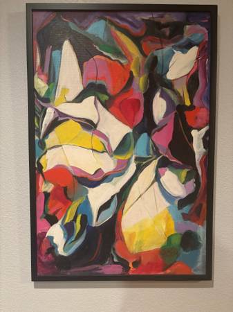 Bold colorful abstract original Deon Robertson canvas painting 1