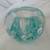 Controlled Bubble Art Glass Paperweight/Candle Holder Green/Clear 4"x3 8 thumbnail