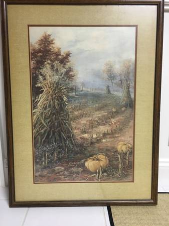 Al Cornett Framed and Matted Print of Pumpkin Patch 1