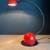 Vintage Red & Black Desk Lamp by Nuova Veneta Lumi Made in Italy 2 thumbnail