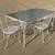 Vintage Wrought Iron Outdoor Patio Set Table and Four Chairs 1 thumbnail