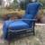 Outdoor steel patio recliner with cushion 1 thumbnail