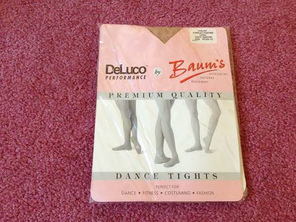 LIGHT SUNTAN FOOTED DANCE TIGHTS medium size 8-10 1