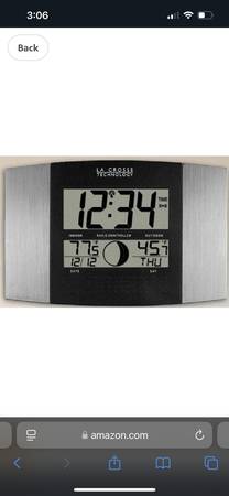La Crosse Technology Wall Atomic Clock Temperature Sensor & Moon Phase - $25 (San Jose)63471478810499122