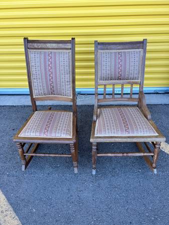 Eastlake Antique Rocking Chairs His and Hers 1