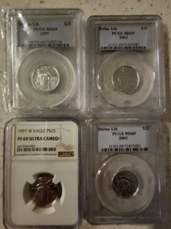 American Platinum Eagle Coin (4) 1/4oz 1