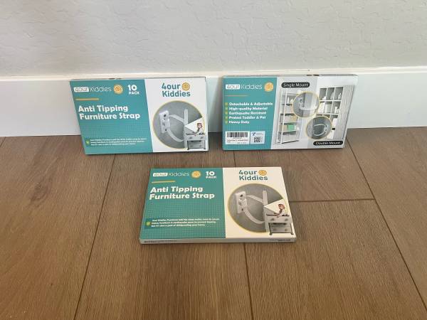 4our Kiddos- 3 BRAND NEW 10 Packs Furniture Latches For Wall-Anti Tipping Device 1