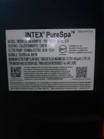 Intex portable spa heating and pump unit 1