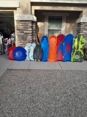 Different Snow Sleds Toboggans $10-$20 each See all photos 1