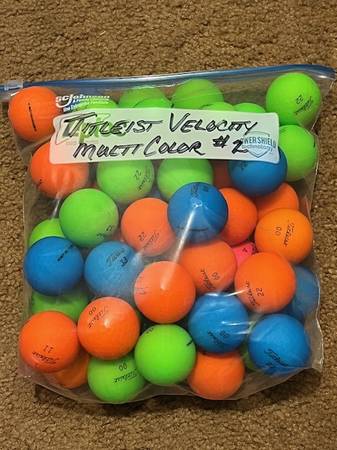50 TITLEIST VELOCITY MATTE COLORED USED LIKE NEW GOLF BALLS #2 1