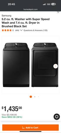 Samsung washer and dryer (gas) 1