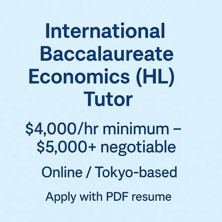 International Baccalaureate Economics (Higher Level) Tutor 1